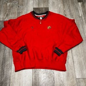 VINTAGE CHAMPION NBA SEATTLE SUPERSONICS ORBIT crewneck red gray sweatshirt